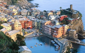 Top view of Cinque Terre in Italy