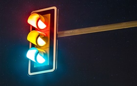 Traffic lights, night HD wallpaper