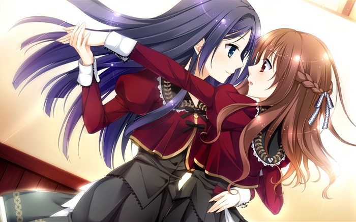 Two anime girls dance Wallpapers Pictures Photos Images