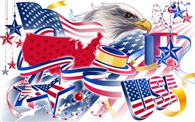US Independence Day, holiday theme pictures, vector design HD wallpaper