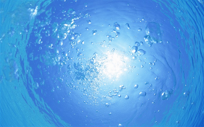 Underwater, blue sea, water bubble, sun, Maldives Wallpapers Pictures Photos Images