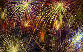 Vector fireworks, colorful
