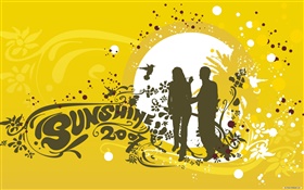 Vector pictures, lovers, birds HD wallpaper