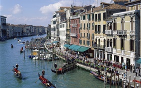 Venice, Italy, canals, houses, boats HD wallpaper