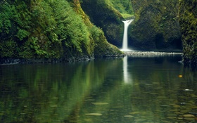 Waterfall, clear water HD wallpaper