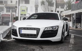 White Audi car front view