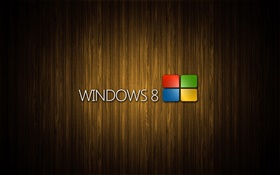Windows 8 system logo, wood background HD wallpaper