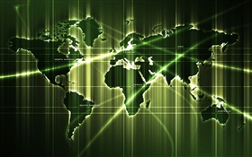 World maps, green style, creative pictures