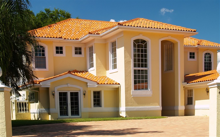 Yellow color style villa Wallpapers Pictures Photos Images