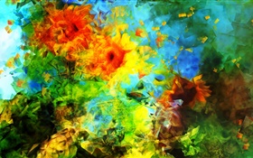Abstract shape, colorful background HD wallpaper