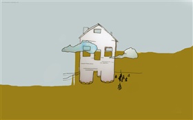 Creative pictures, house in the earth HD wallpaper