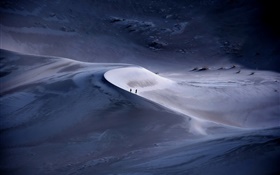 Desert, two people, dusk