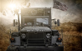 Full metal jacket, US army truck HD wallpaper
