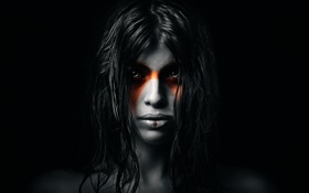 Girl portrait, makeup, black style HD wallpaper