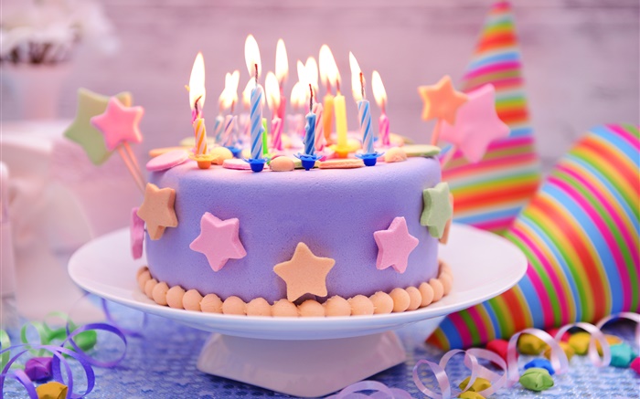 Happy Birthday, cake, decoration, sweet, candles Wallpapers Pictures Photos Images