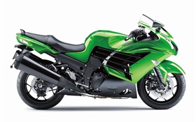 Kawasaki ZZR 1400 green motorcycle