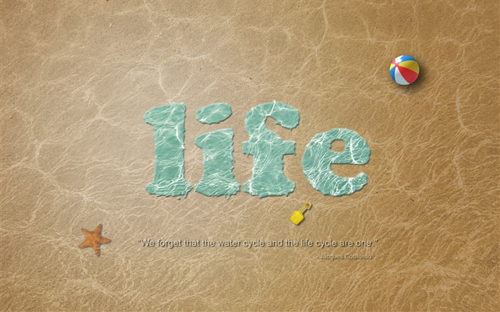 Life, beach, ball, creative pictures Wallpapers Pictures Photos Images