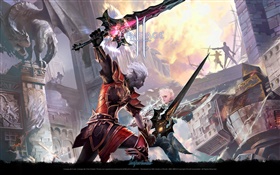 Lineage 2, warriors, sword HD wallpaper