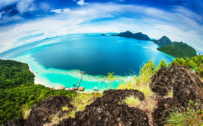 Malaysia, Bohey Dulang Island, tropics sea, coast, beach Wallpapers Pictures Photos Images