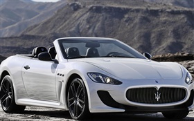 Maserati GranCabrio convertible white car
