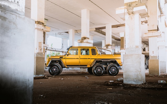 Mercedes-Benz MB G63 6x6 AMG yellow pickup Wallpapers Pictures Photos Images