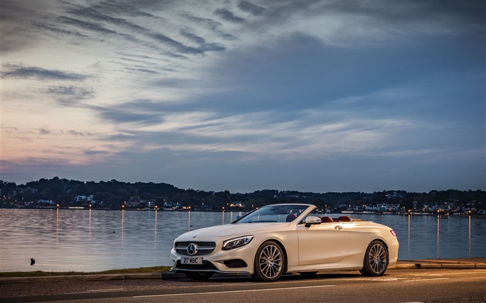 Mercedes-Benz S 500 convertible white car Wallpapers Pictures Photos Images