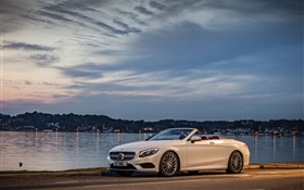Mercedes-Benz S 500 convertible white car