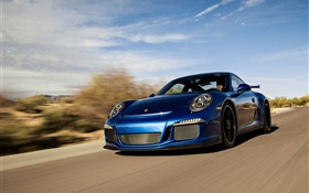 Porsche 911 GT3 blue supercar speed HD wallpaper