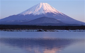 Sea, water reflection, Mount Fuji, Japan HD wallpaper