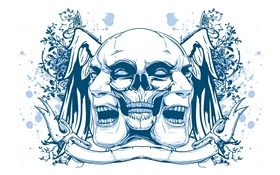 Three face, vector design HD wallpaper