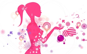 Vector young girl, creative design HD wallpaper