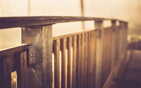 Wooden bridge, railing, web HD wallpaper