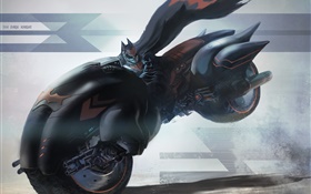 Batman ride motorcycle, speed, art drawing HD wallpaper