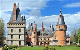 Castle, garden, clouds HD wallpaper