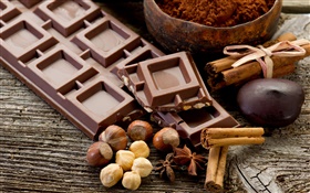 Chocolate and nuts HD wallpaper