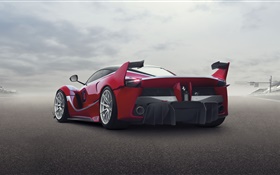 Ferrari FXX K red supercar rear view HD wallpaper