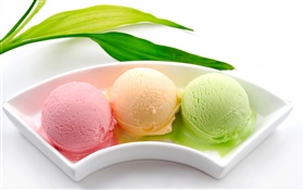 Ice cream balls, colorful, pink orange green HD wallpaper
