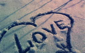 Love hearts in the snow