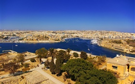 Malta, Zabbar, city, bay, houses HD wallpaper
