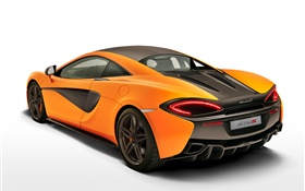 McLaren 570S coupe orange supercar back view HD wallpaper