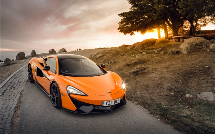 McLaren 570S orange supercar front view Wallpapers Pictures Photos Images