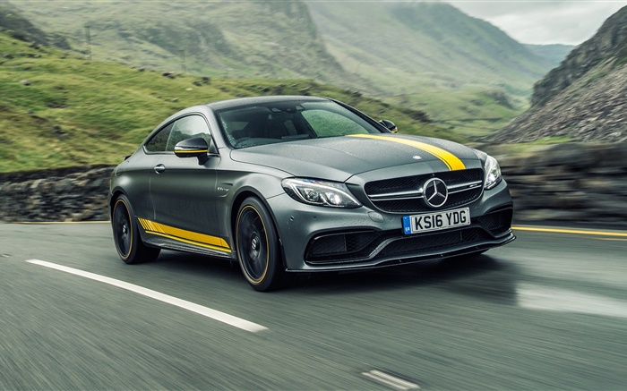 Mercedes-Benz AMG C-Class C205 Coupe in rain Wallpapers Pictures Photos Images