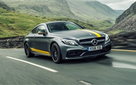 Mercedes-Benz AMG C-Class C205 Coupe in rain HD wallpaper