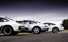Porsche cars rear view HD wallpaper