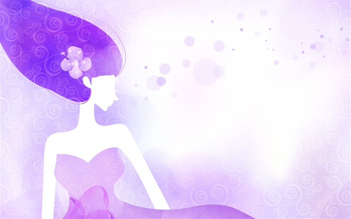 Purple and blue, vector girl, design Wallpapers Pictures Photos Images