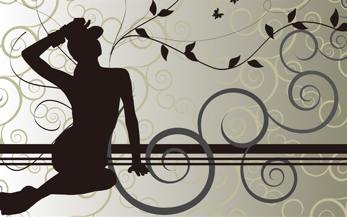 Summer girl sit, vector pictures Wallpapers Pictures Photos Images