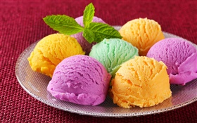 Sweet food, ice cream balls, dessert, colorful colors HD wallpaper