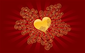 Valentine's Day, love heart, red style HD wallpaper