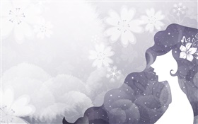 White black style, vector girl, fashion HD wallpaper