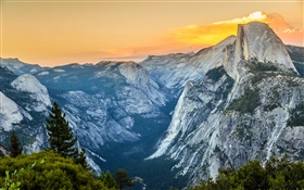 Yosemite National Park, mountains, clouds, America HD wallpaper